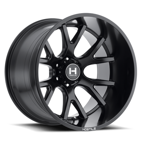 Hostile H113 Wheel 6lug Full Satin Black 22x14-1000