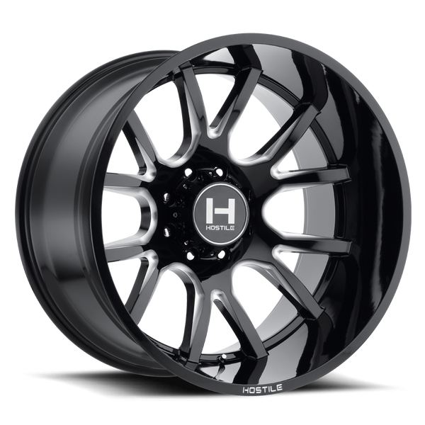 Hostile H113 Wheel 8lug Gloss Black Milled 24x14