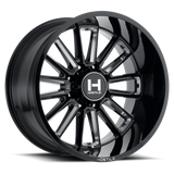 Hostile H115 Wheel 8lug Gloss Black Milled 22x12-1000